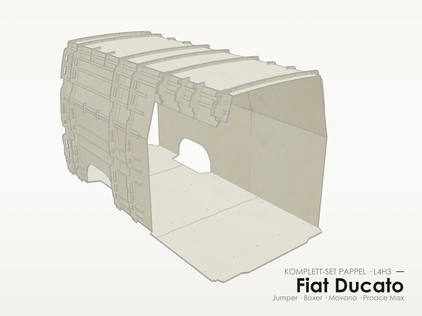 Fiat Ducato / Jumper / Boxer / Movano / Proace Max – Komplett-Set Pappel L4H3