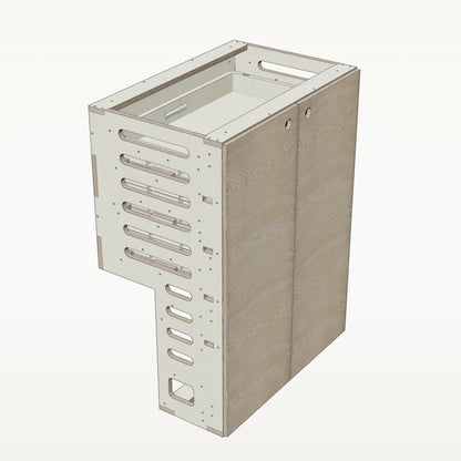 Unterschrank Euroboxen Breit mit Radkasten-Aussparung - Material_esche