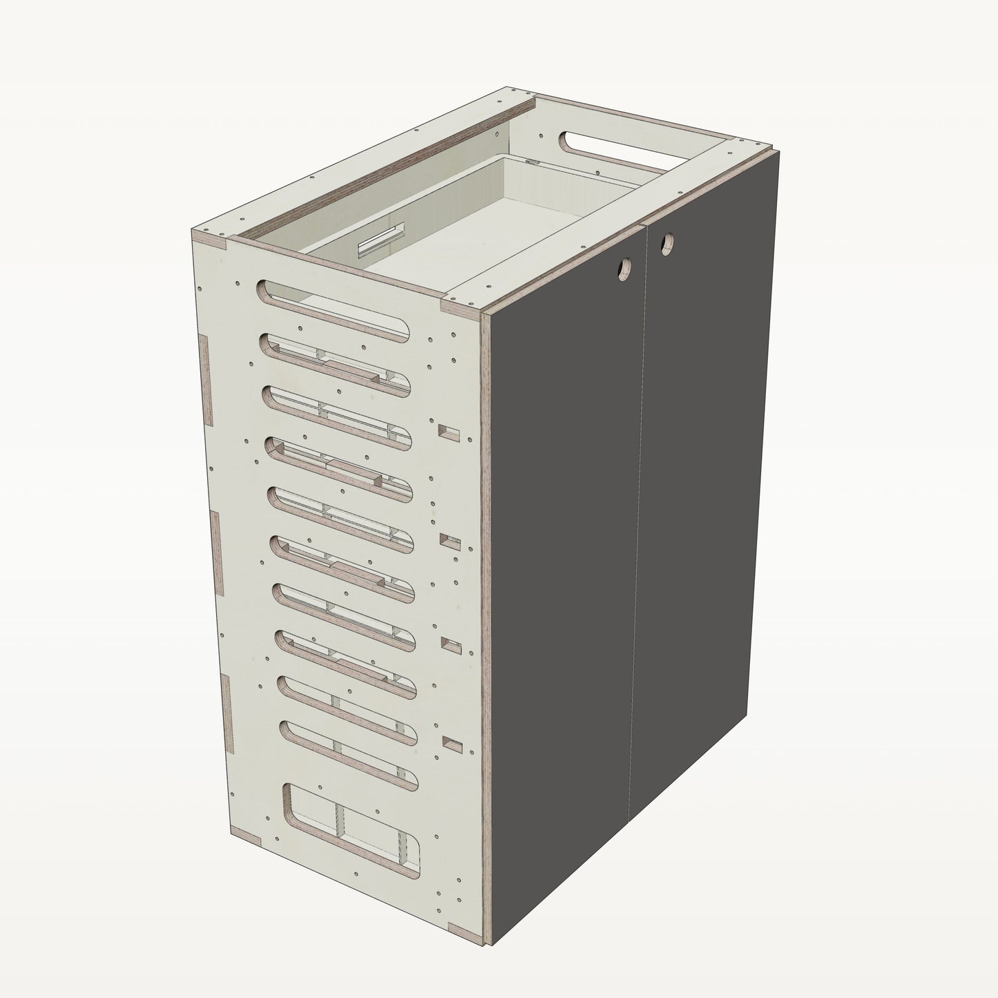 Unterschrank Euroboxen Breit - Material_anthrazit