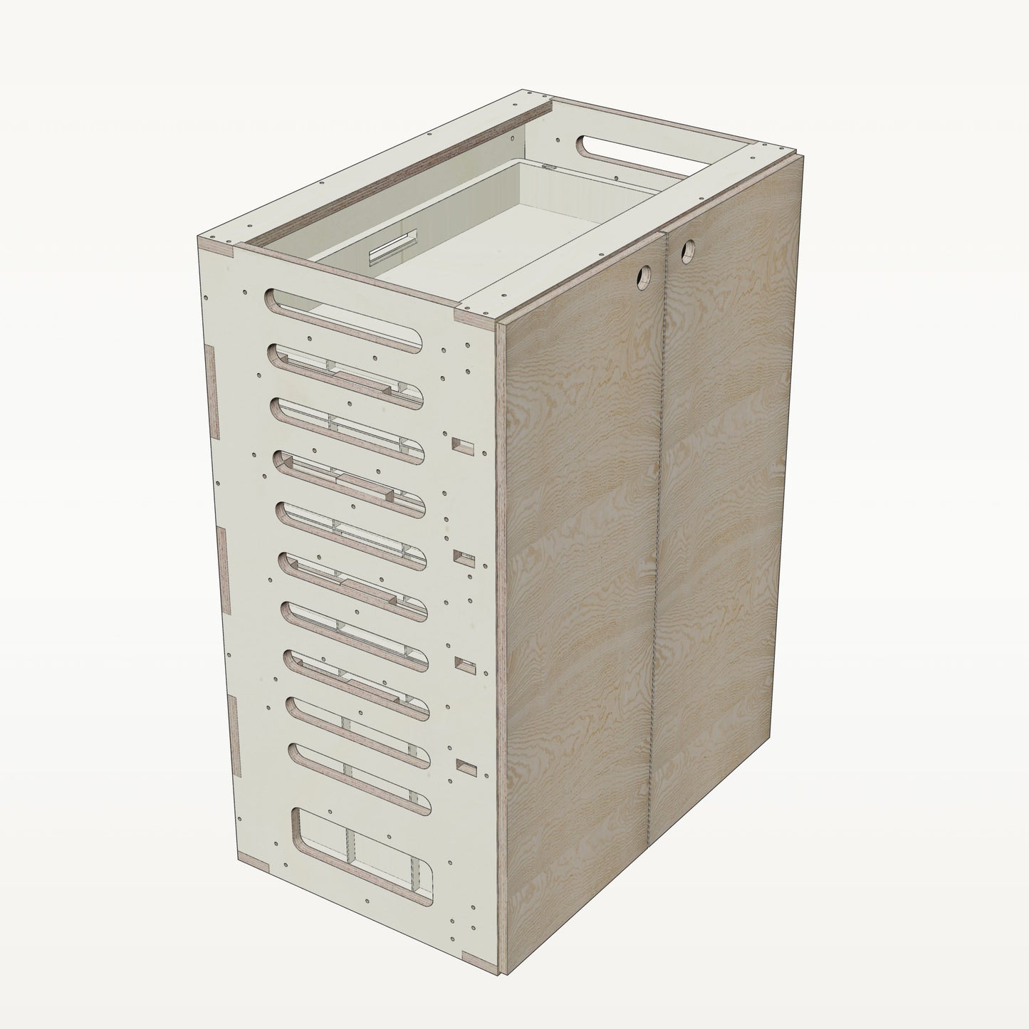 Unterschrank Euroboxen Breit - Material_esche