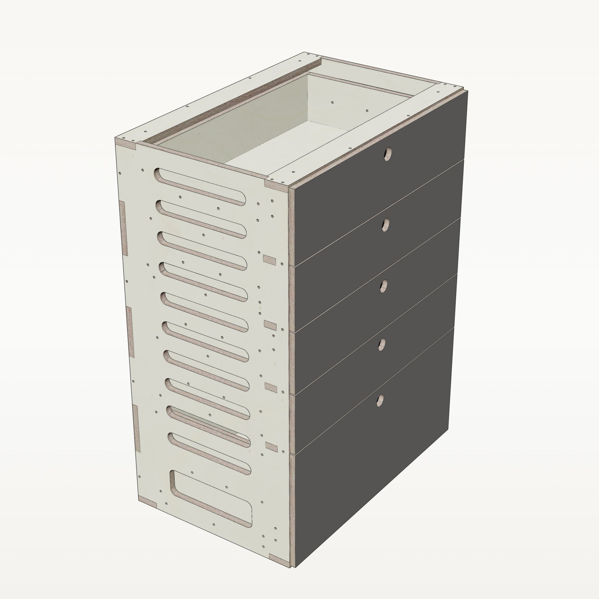 Unterschrank Schubladen Breit - Material_anthrazit