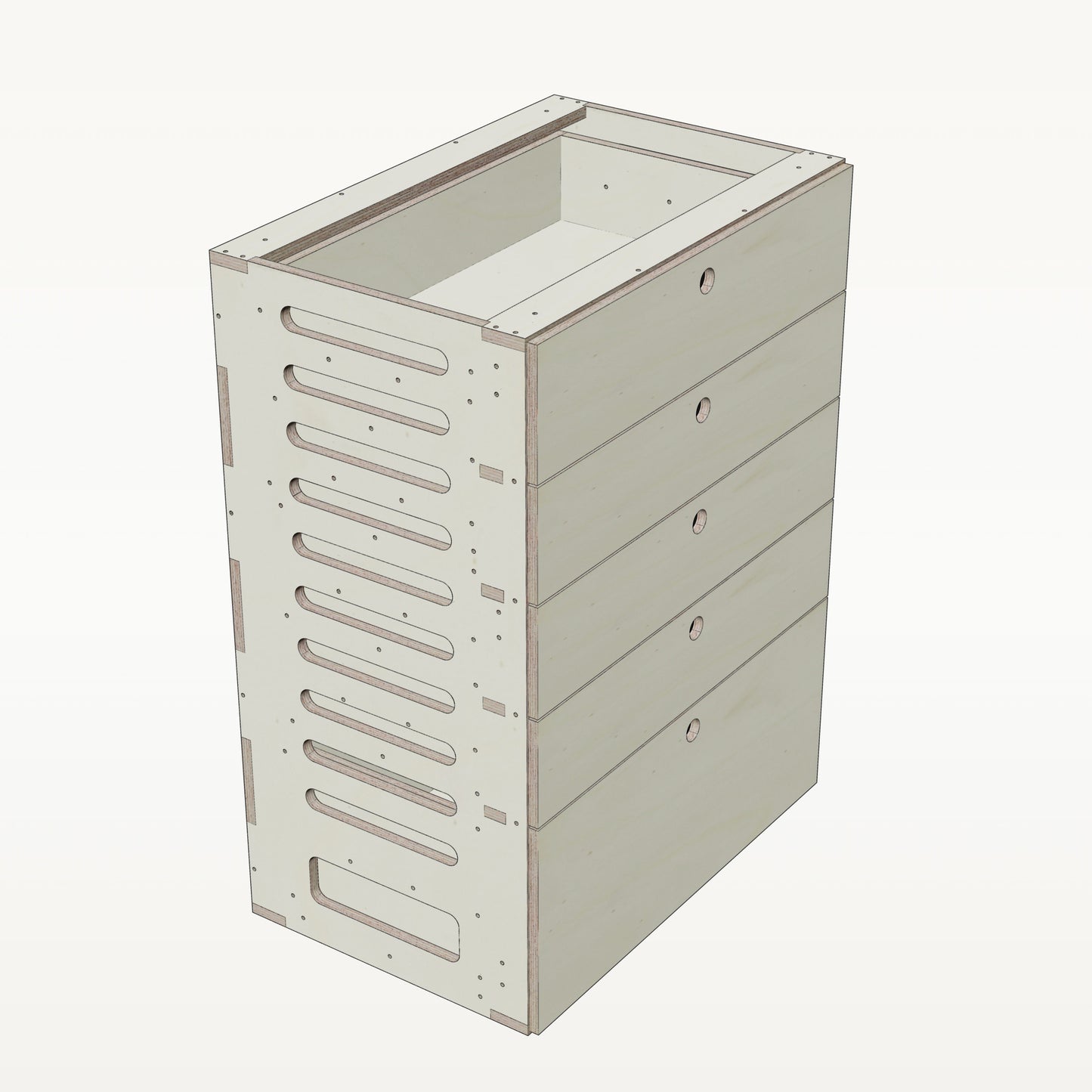 Unterschrank Schubladen Breit - Material_pappel