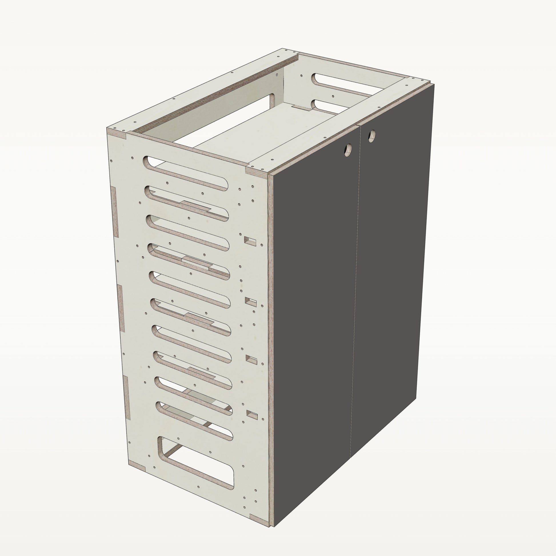 Unterschrank Fachboeden Breit - Material_anthrazit