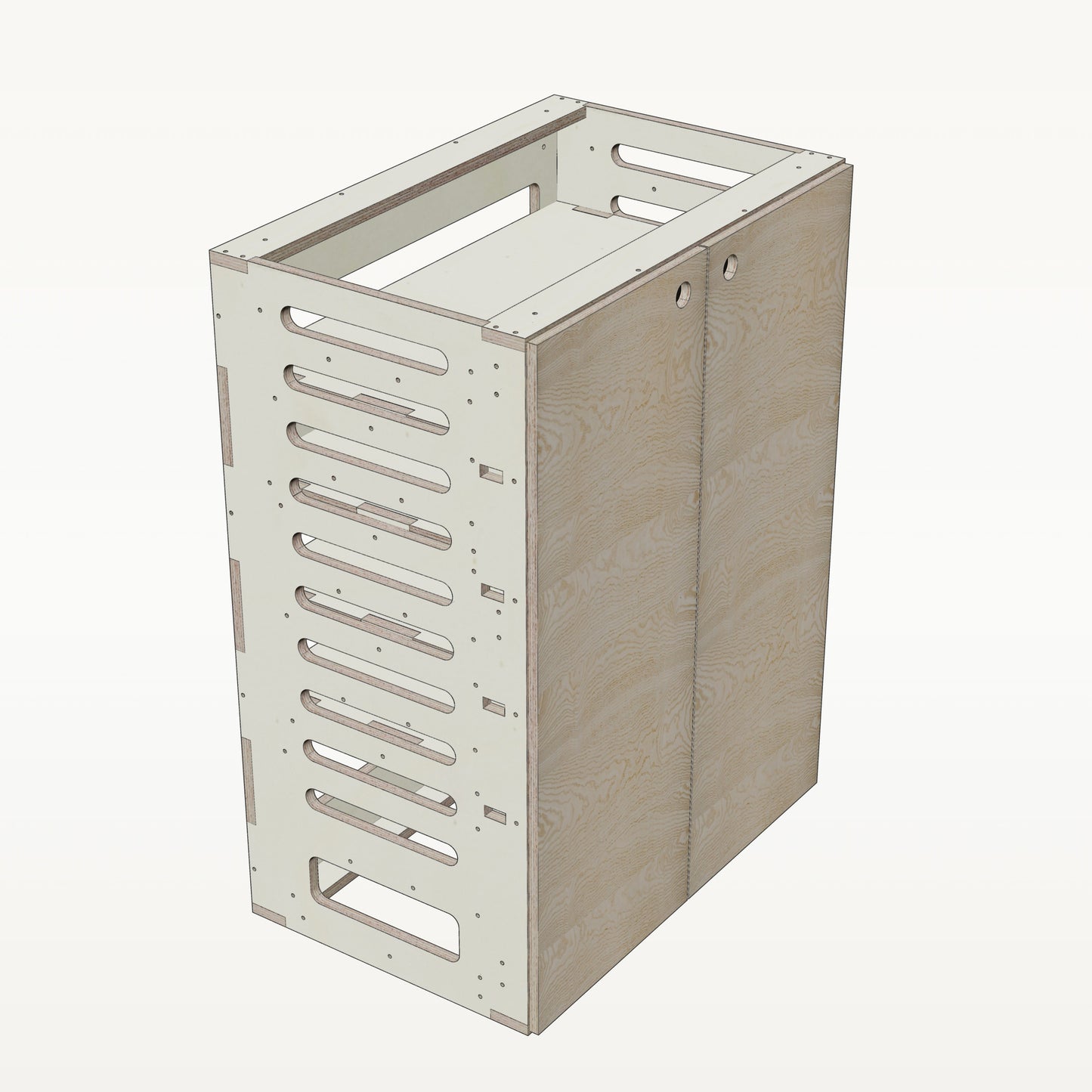 Unterschrank Fachboeden Breit - Material_esche