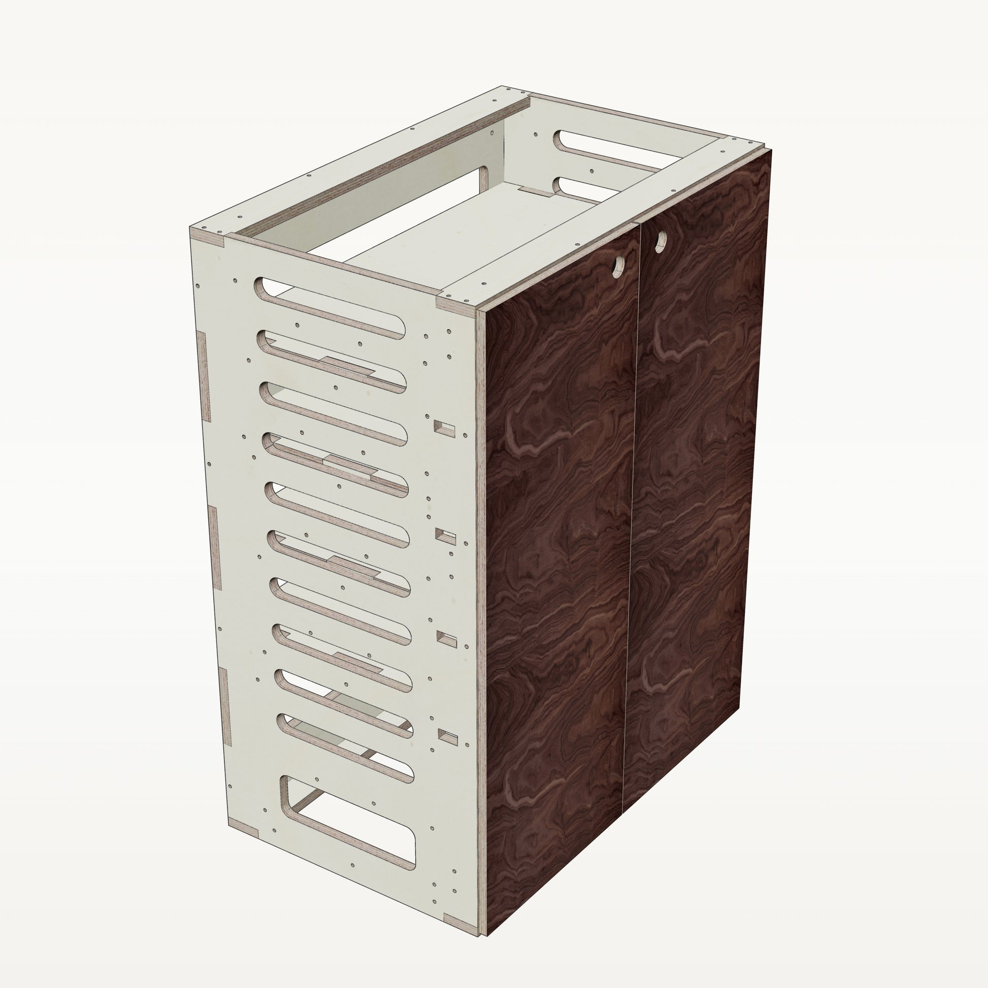 Unterschrank Fachboeden Breit - Material_nussbaum