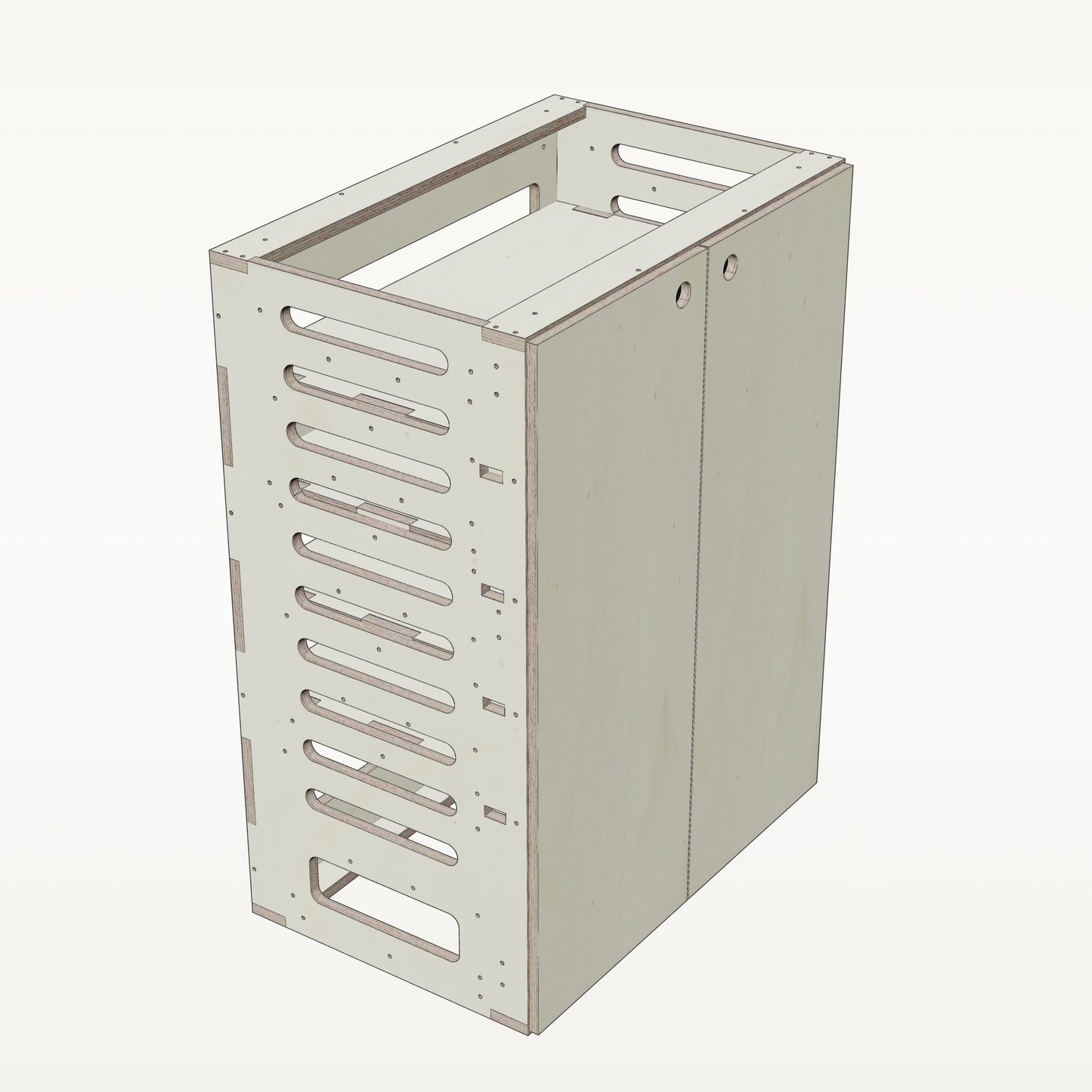 Unterschrank Fachboeden Breit - Material_pappel