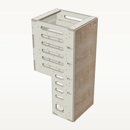 Unterschrank Euroboxen Schmal mit Radkasten-Aussparung - Material_asteiche