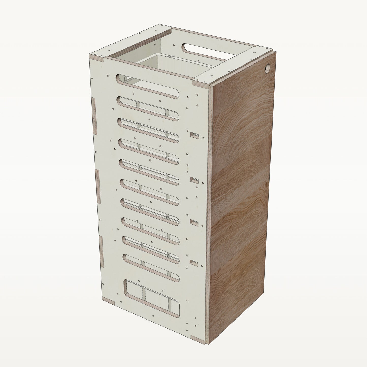 Unterschrank Euroboxen Schmal - Material_eiche