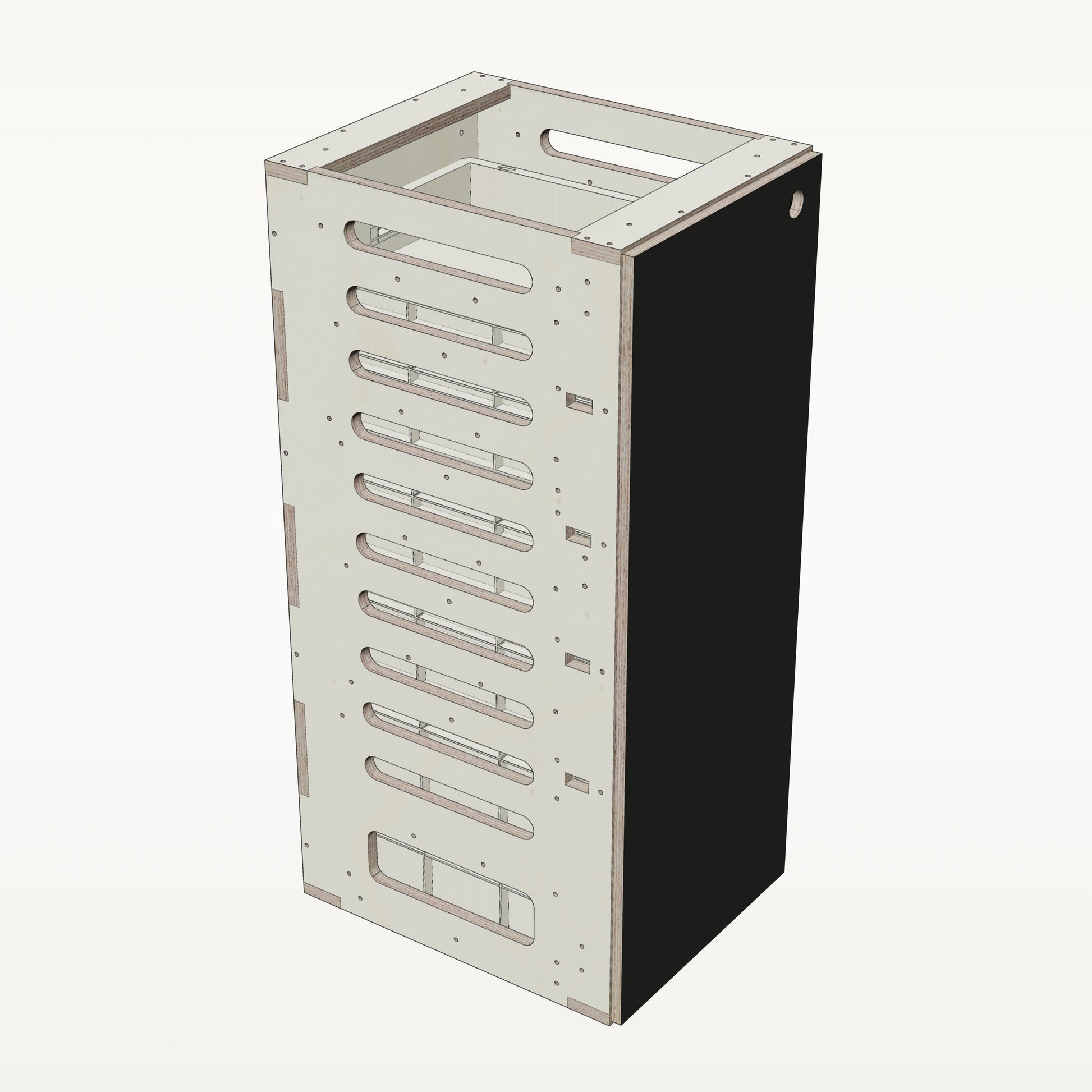 Unterschrank Euroboxen Schmal - Material_schwarz