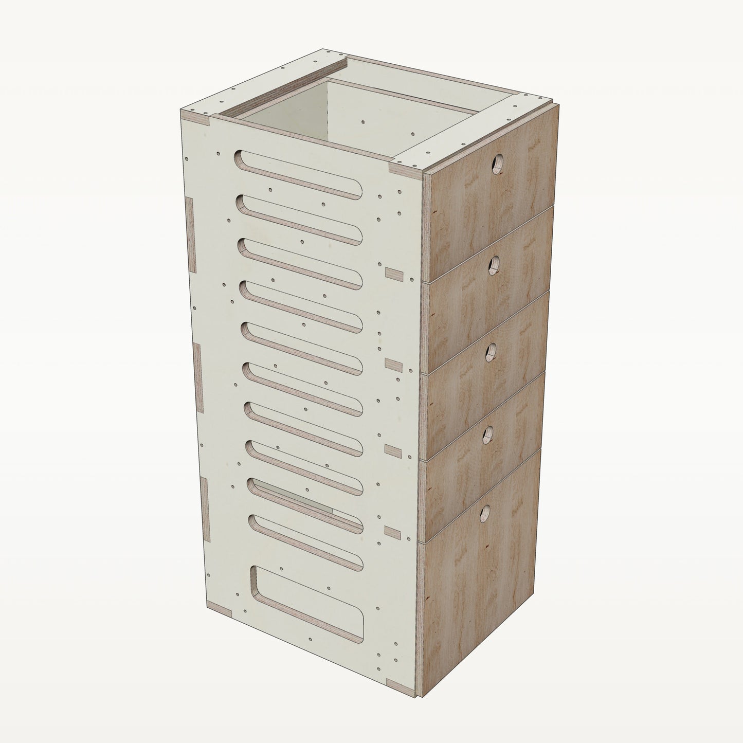 Unterschrank Schubladen Schmal - Material_asteiche