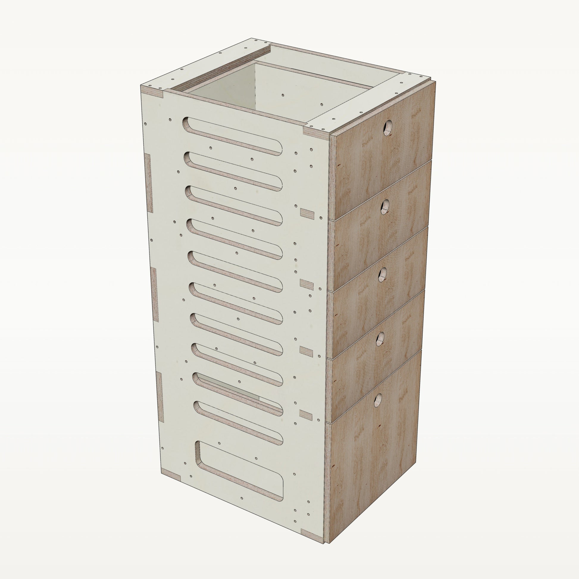 Unterschrank Schubladen Schmal - Material_asteiche