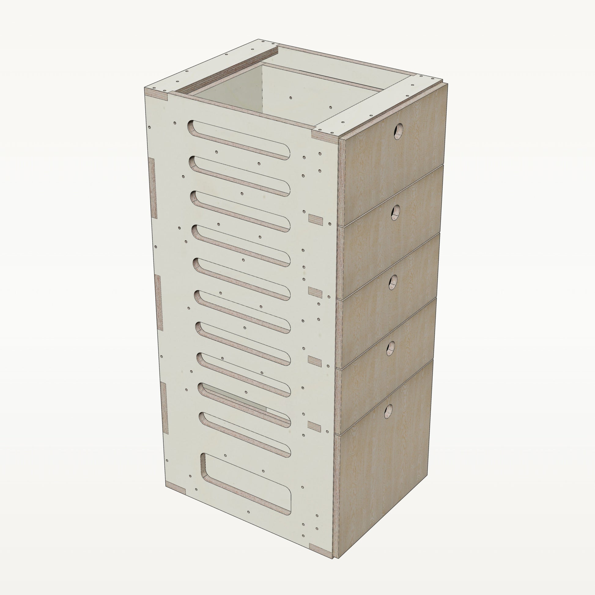 Unterschrank Schubladen Schmal - Material_esche
