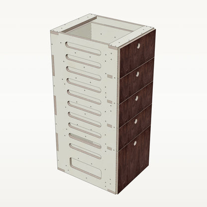 Unterschrank Schubladen Schmal - Material_nussbaum