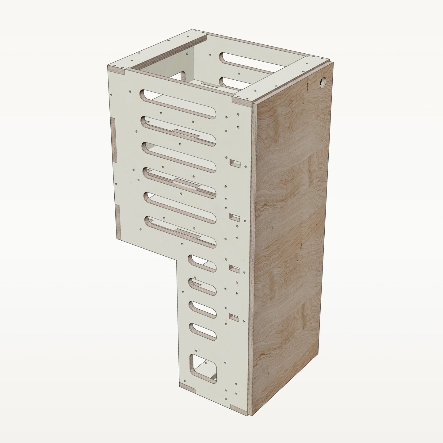 Unterschrank Fachboeden Schmal mit Radkasten-Aussparung - Material_asteiche