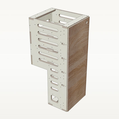 Unterschrank Fachboeden Schmal mit Radkasten-Aussparung - Material_eiche